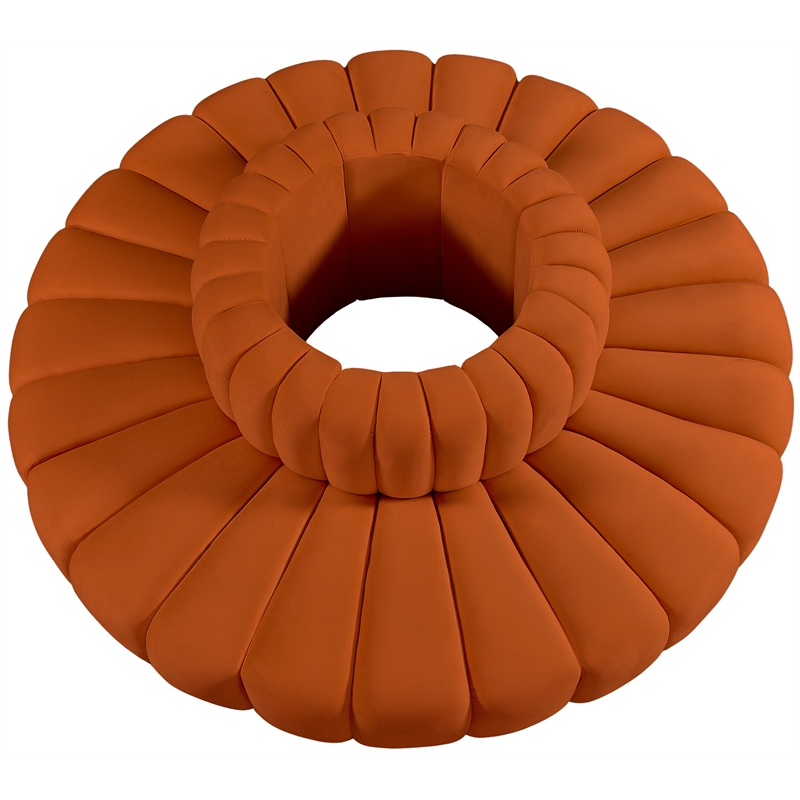 Meridian Furniture Arc Cognac Velvet Modular Sectional