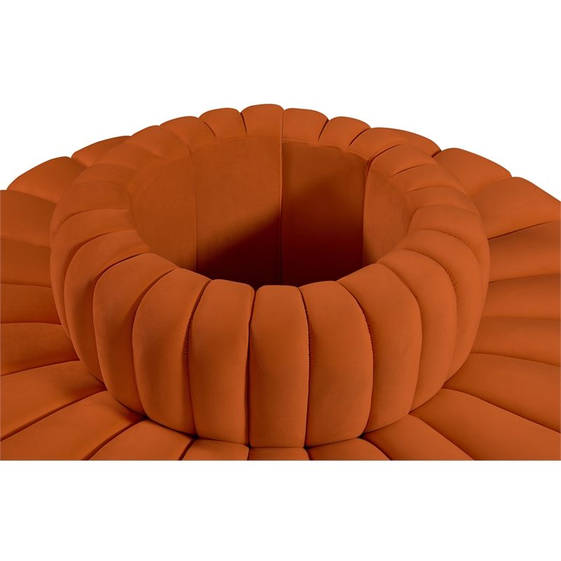 Meridian Furniture Arc Cognac Velvet Modular Sectional
