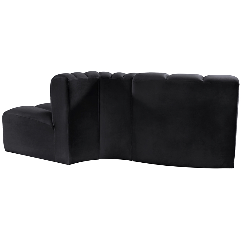 Meridian Furniture Arc Black Velvet Modular Sectional