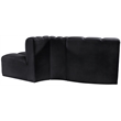 Meridian Furniture Arc Black Velvet Modular Sectional