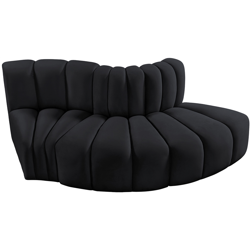 Meridian Furniture Arc Black Velvet Modular Sectional