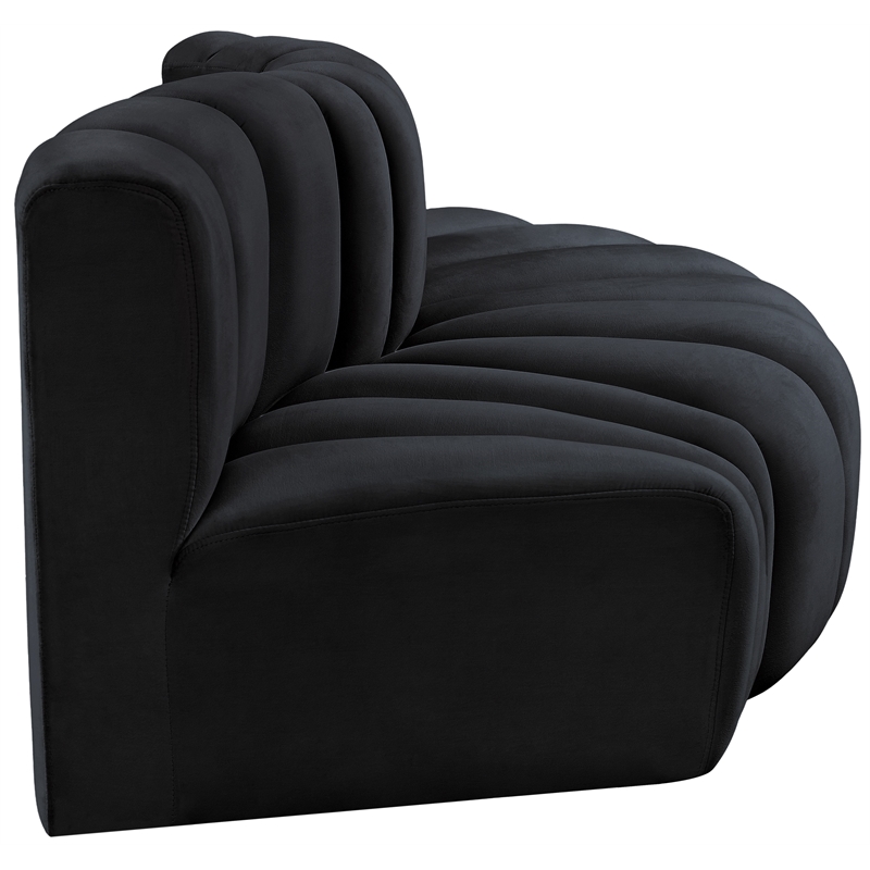 Meridian Furniture Arc Black Velvet Modular Sectional