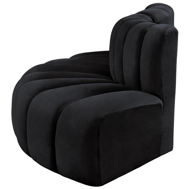Meridian Furniture Arc Black Velvet Modular Sectional