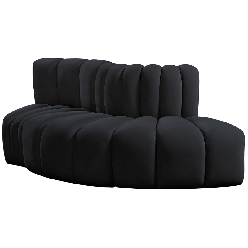 Meridian Furniture Arc Black Velvet Modular Sectional