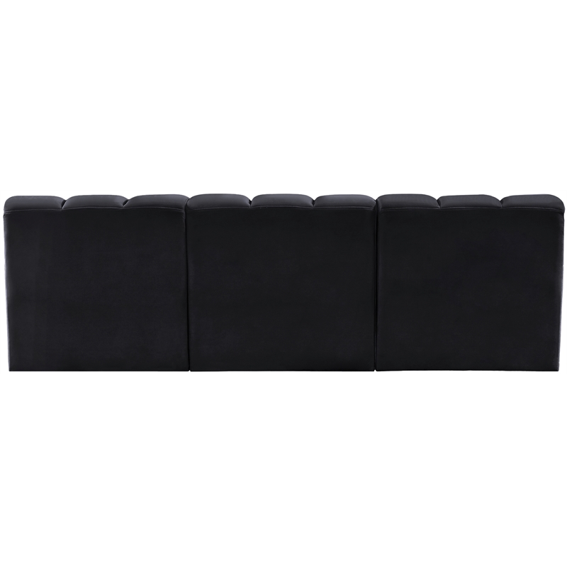 Meridian Furniture Arc Black Velvet Modular Sectional