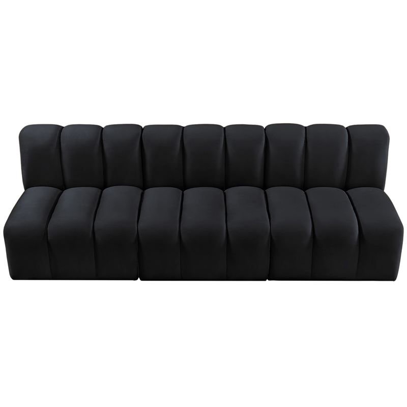 Meridian Furniture Arc Black Velvet Modular Sectional