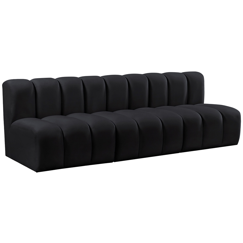 Meridian Furniture Arc Black Velvet Modular Sectional