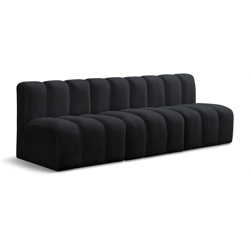 Meridian Furniture Arc Black Velvet Modular Sectional