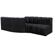 Meridian Furniture Arc Black Velvet Modular Sectional