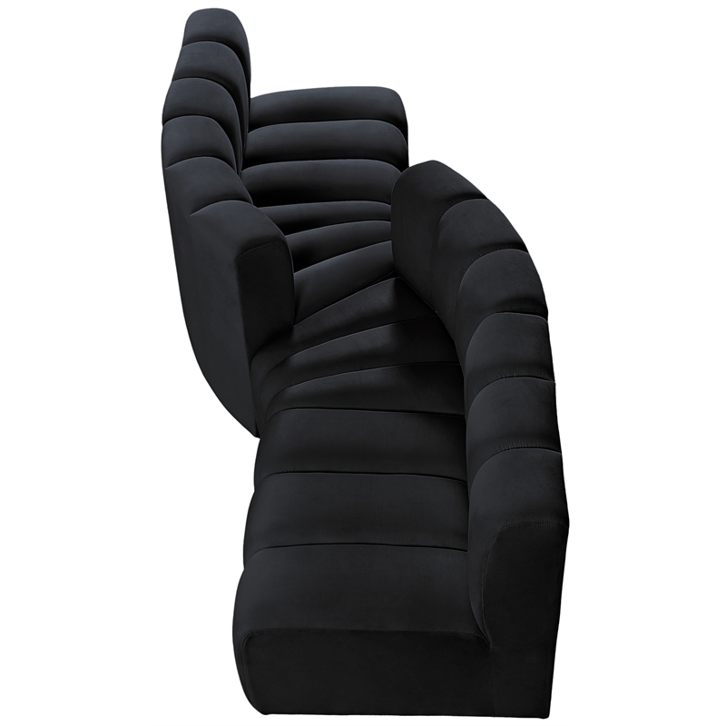 Meridian Furniture Arc Black Velvet Modular Sectional
