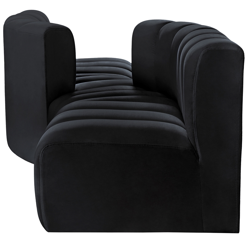 Meridian Furniture Arc Black Velvet Modular Sectional