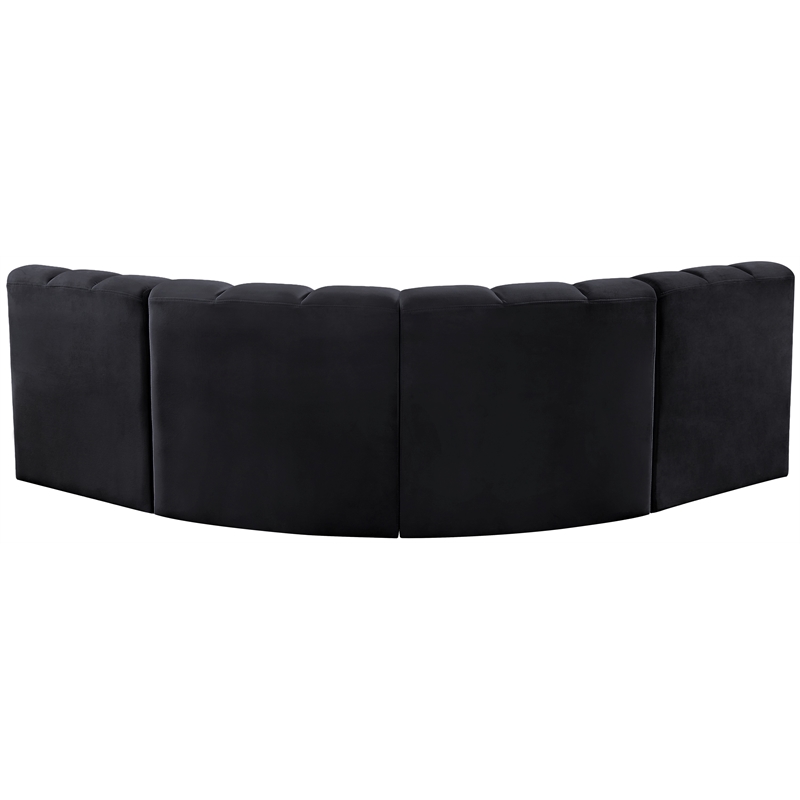 Meridian Furniture Arc Black Velvet Modular Sectional