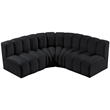 Meridian Furniture Arc Black Velvet Modular Sectional