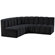 Meridian Furniture Arc Black Velvet Modular Sectional