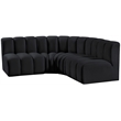 Meridian Furniture Arc Black Velvet Modular Sectional