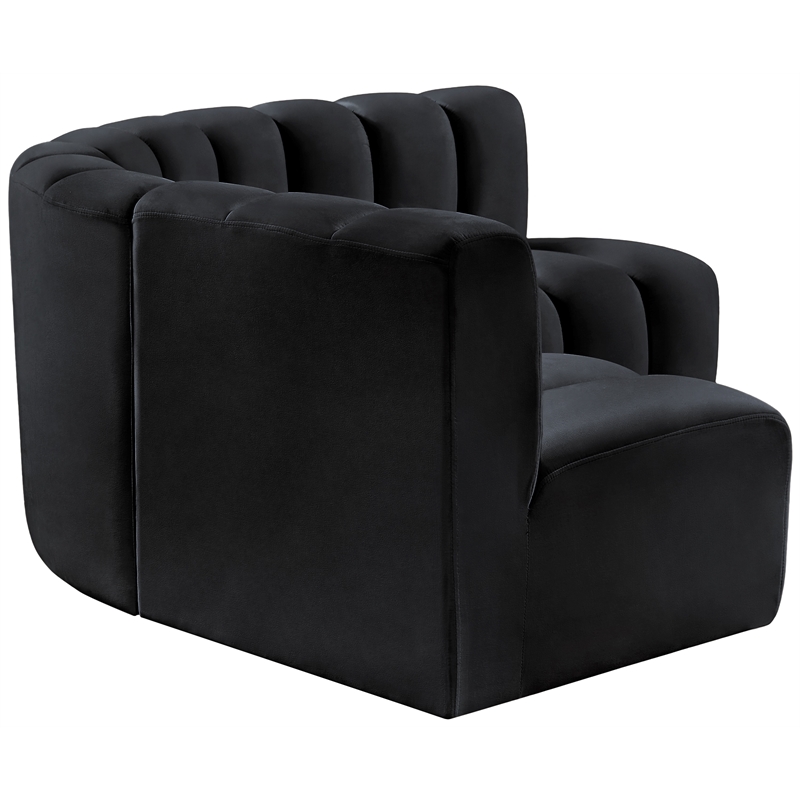 Meridian Furniture Arc Black Velvet Modular Sectional