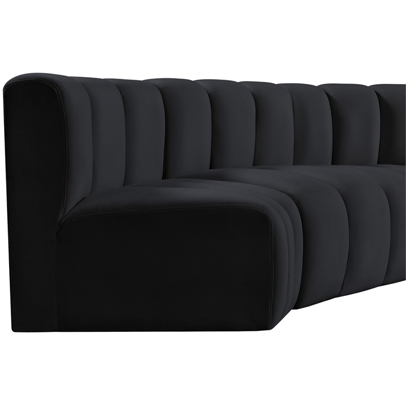 Meridian Furniture Arc Black Velvet Modular Sectional