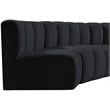 Meridian Furniture Arc Black Velvet Modular Sectional