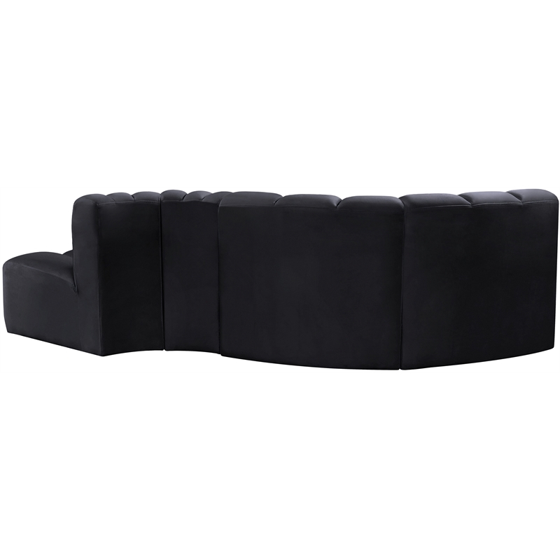 Meridian Furniture Arc Black Velvet Modular Sectional