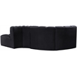 Meridian Furniture Arc Black Velvet Modular Sectional