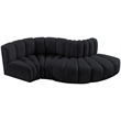 Meridian Furniture Arc Black Velvet Modular Sectional