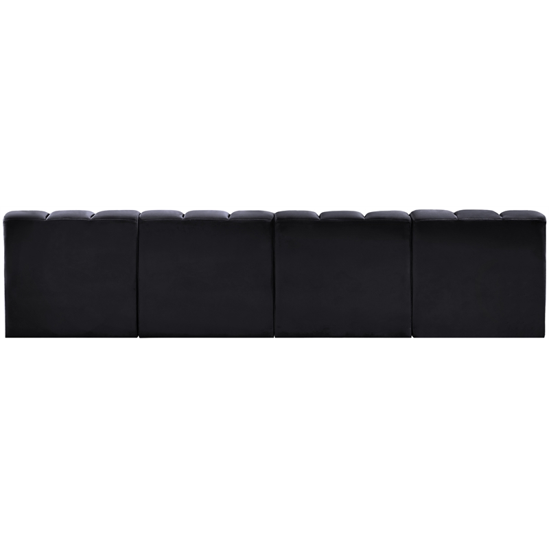 Meridian Furniture Arc Black Velvet Modular Sectional