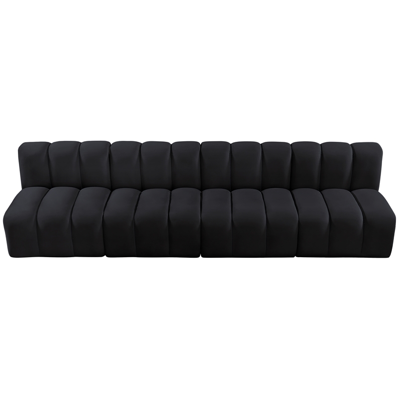 Meridian Furniture Arc Black Velvet Modular Sectional