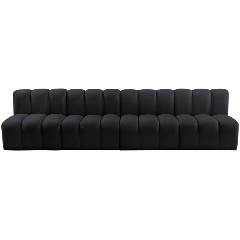 Meridian Furniture Arc Black Velvet Modular Sectional
