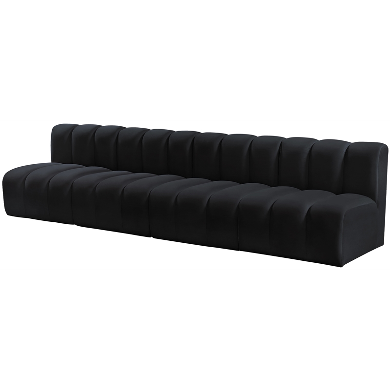Meridian Furniture Arc Black Velvet Modular Sectional