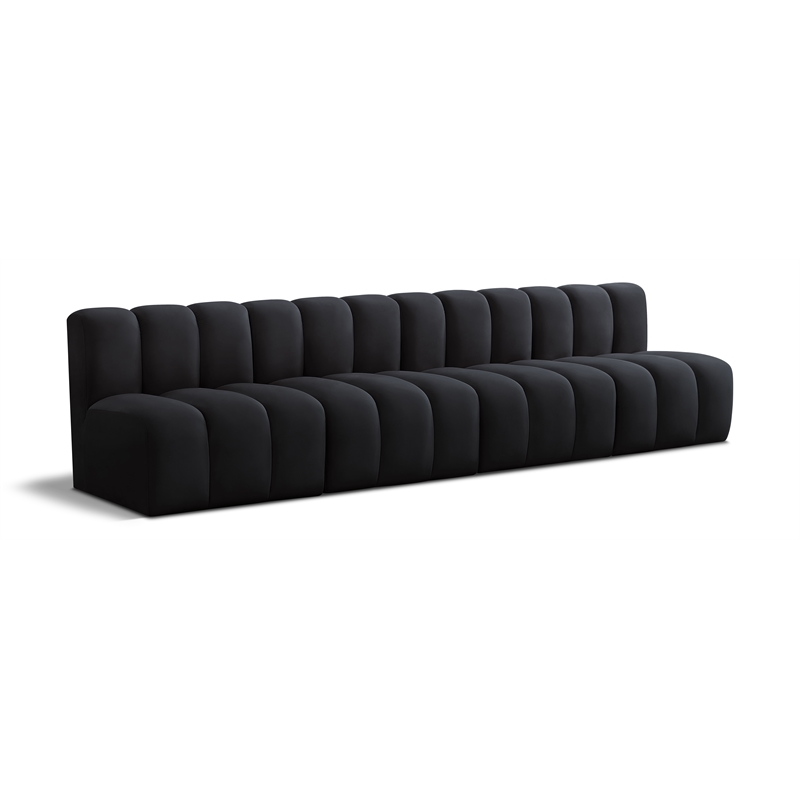 Meridian Furniture Arc Black Velvet Modular Sectional