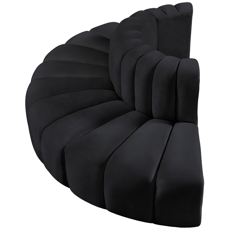 Meridian Furniture Arc Black Velvet Modular Sectional
