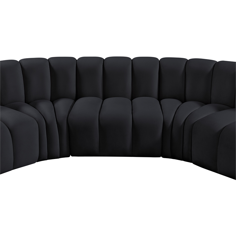 Meridian Furniture Arc Black Velvet Modular Sectional