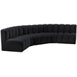 Meridian Furniture Arc Black Velvet Modular Sectional