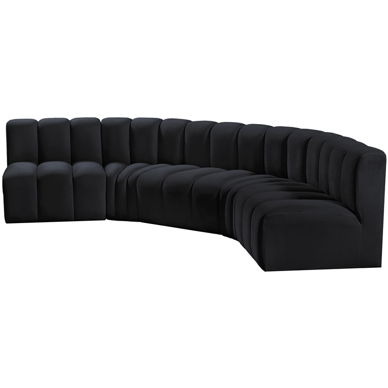 Meridian Furniture Arc Black Velvet Modular Sectional