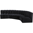 Meridian Furniture Arc Black Velvet Modular Sectional