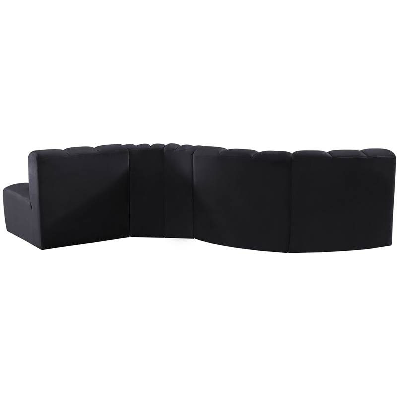 Meridian Furniture Arc Black Velvet Modular Sectional