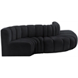 Meridian Furniture Arc Black Velvet Modular Sectional
