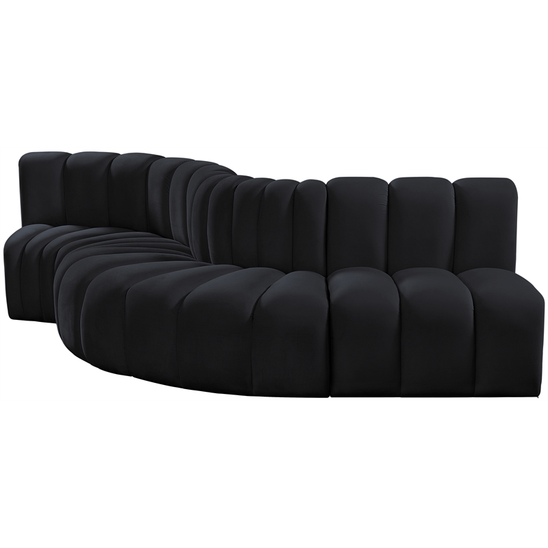 Meridian Furniture Arc Black Velvet Modular Sectional