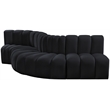 Meridian Furniture Arc Black Velvet Modular Sectional
