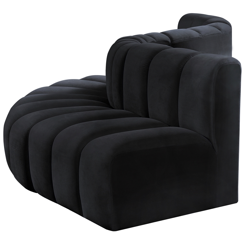 Meridian Furniture Arc Black Velvet Modular Sectional