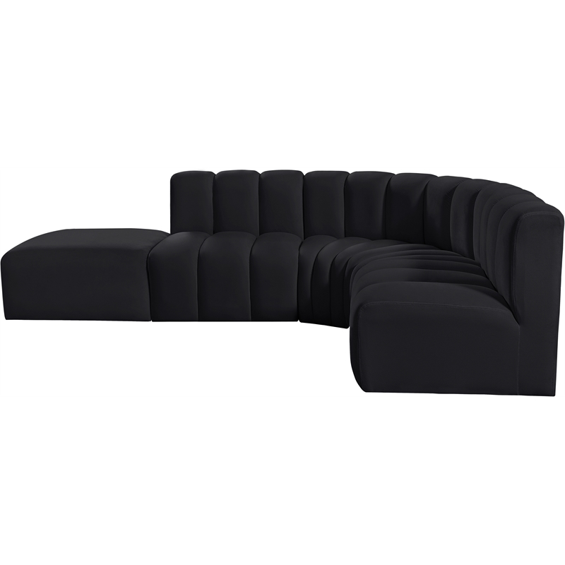 Meridian Furniture Arc Black Velvet Modular Sectional