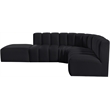 Meridian Furniture Arc Black Velvet Modular Sectional