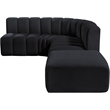 Meridian Furniture Arc Black Velvet Modular Sectional