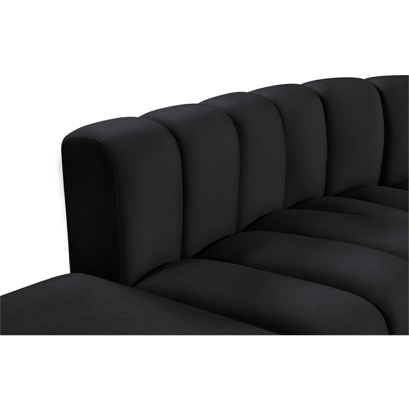 Meridian Furniture Arc Black Velvet Modular Sectional