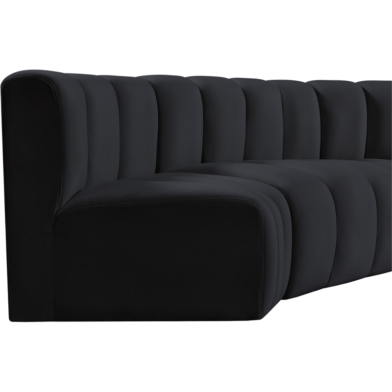 Meridian Furniture Arc Black Velvet Modular Sectional