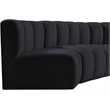 Meridian Furniture Arc Black Velvet Modular Sectional
