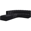 Meridian Furniture Arc Black Velvet Modular Sectional