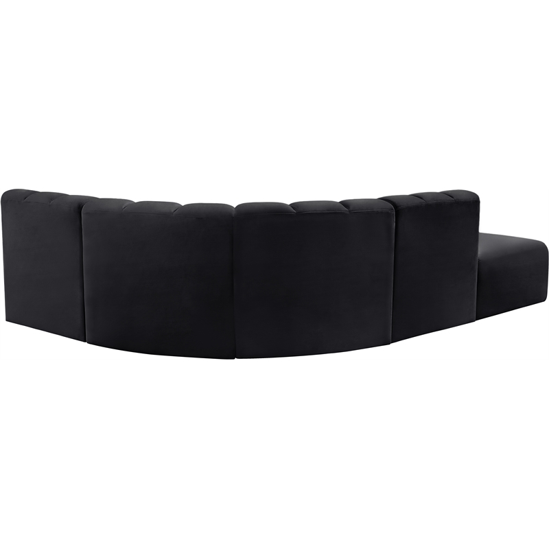 Meridian Furniture Arc Black Velvet Modular Sectional