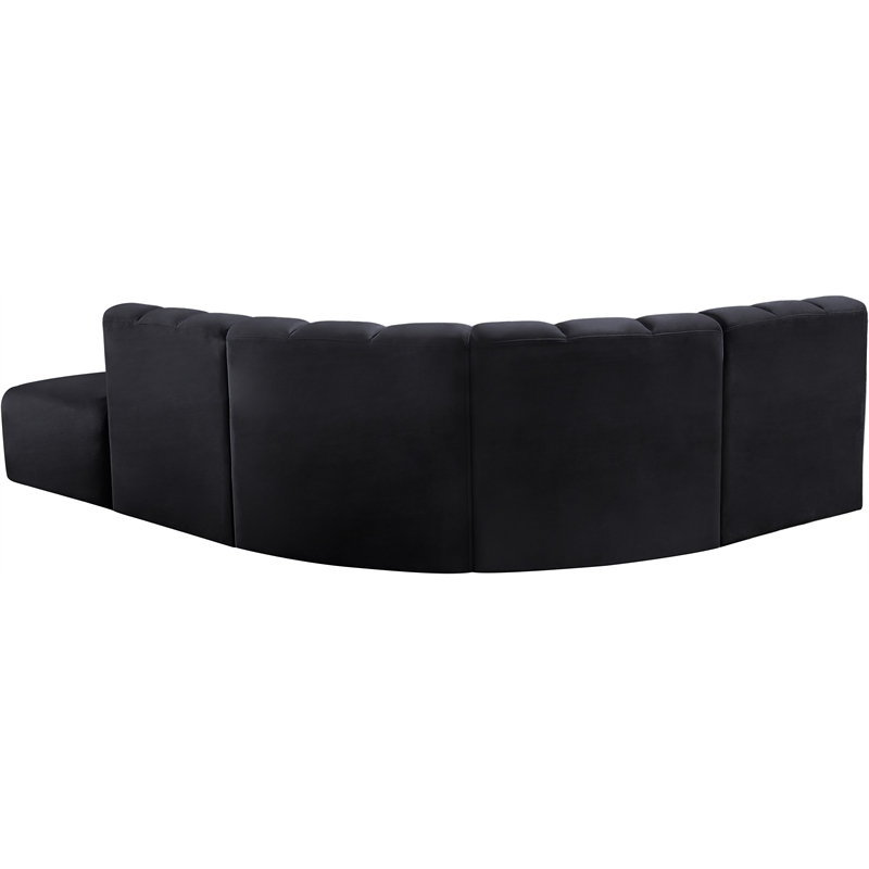 Meridian Furniture Arc Black Velvet Modular Sectional