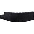 Meridian Furniture Arc Black Velvet Modular Sectional